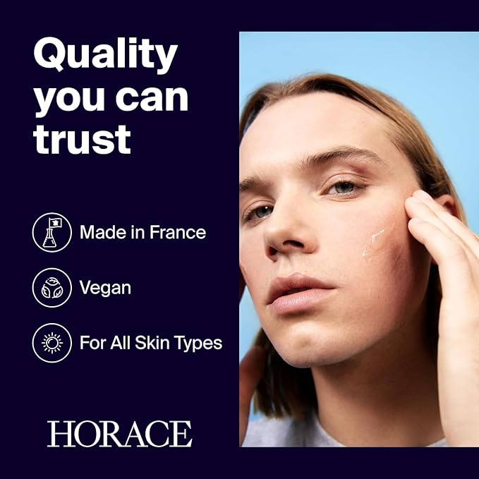 HORACE Salicylic Acid + Niacinamide Face Serum for Men ? Anti-Blemish Treatment for Pore Tightening Smoother Skin and Redness Reduction ? Vegan Skin Care for All Skin Types ? Unscented 30ml