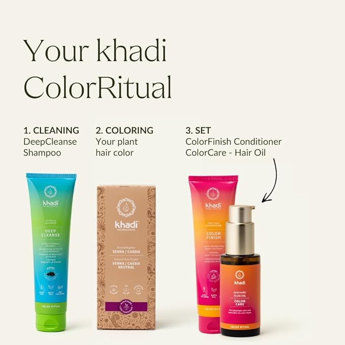 khadi SENNA/CASSIA Natural Hair Color - This colorless intensive care provides shine volume and elasticity - Plant hair color 100% herbal &amp natural - 3.5 oz