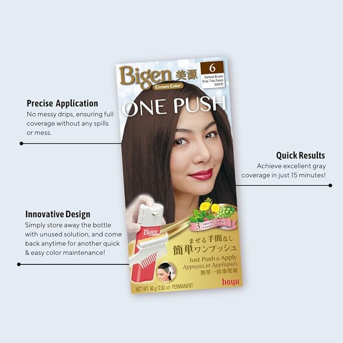 Bigen One Push 6 Darkest Brown - 2 Pack