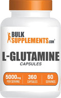BulkSupplements.com L-Glutamine Capsules - Glutamine Supplement Amino Acid Supplement - Gluten Free 6 Capsules per Serving (5000mg) 360 Count (Pack of 1)