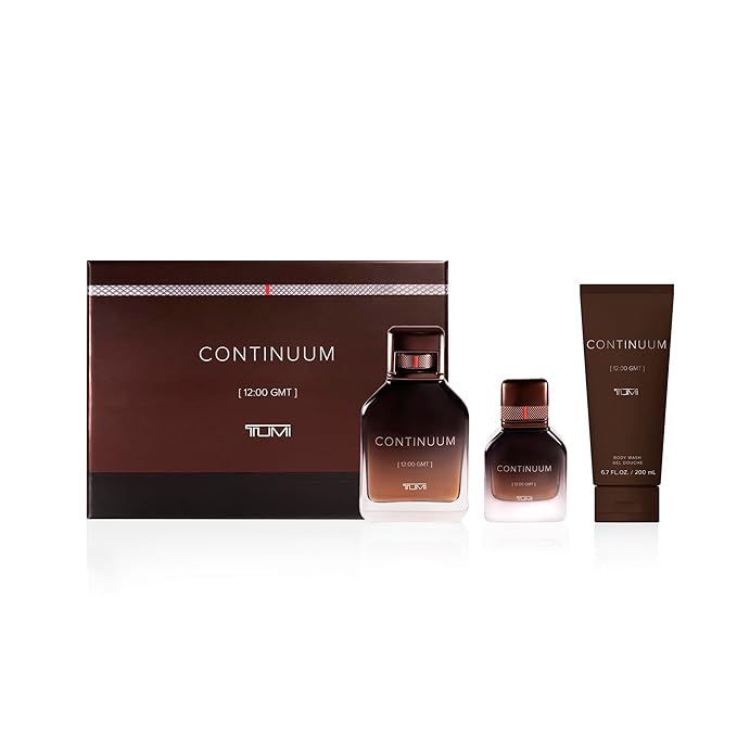 TUMI CONTINUUM [12:00 GMT] - Bold Cologne for Men with Smoky Fragrance - 3.4 oz &amp 1.0 oz Eau de Parfum 6.7 oz Body Wash
