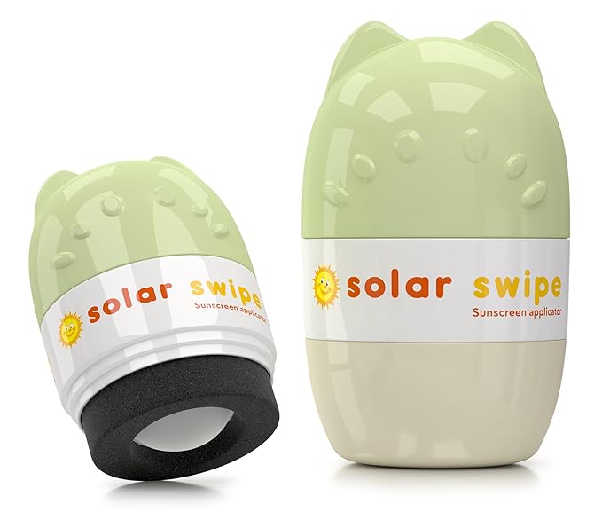 Sunscreen Applicator - Refillable Roll On for Kids &amp Adults Mess-Free Sunscreen Roller &amp Sponge Dispenser Portable Sun Protection Ideal for Travel &amp Outdoor Use (Olive Beige 2 pack)