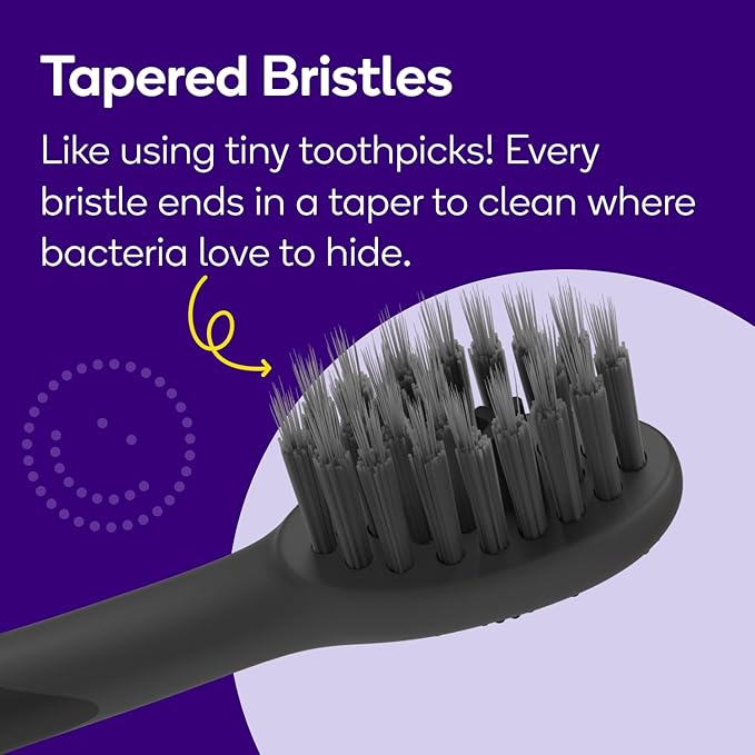 BURST Pro Sonic Electric Toothbrush Genuine Replacement Heads (Black/3 Pack) | Soft Bristles for Deep Clean Stain &amp Plaque Removal