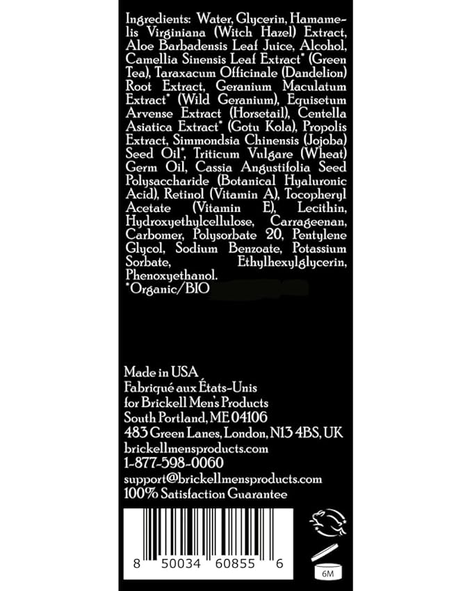 Brickell Men's Retinol Skin Care Serum Treatment For Firming Face Lines &amp Eye Wrinkles Deep Hydrating Facial Skincare Serum For Anti-Aging Fragrance Free 1 Ounce