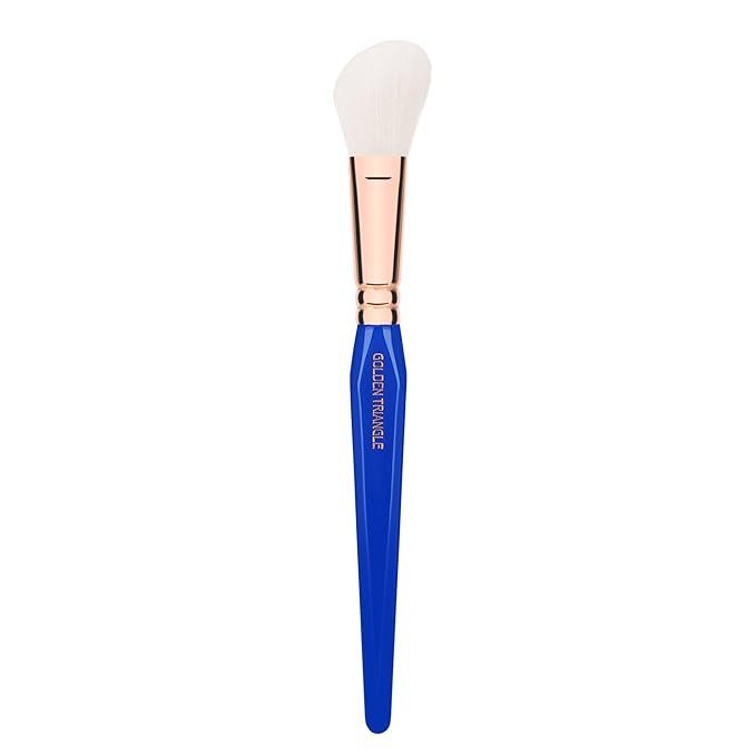 Bdellium Tools Professional Makeup Brush - Golden Triangle 942 Slanted Contour - With All Vegan and Soft Synthetic Fibers For Adding Dimension to the Face (Blue 1pc)