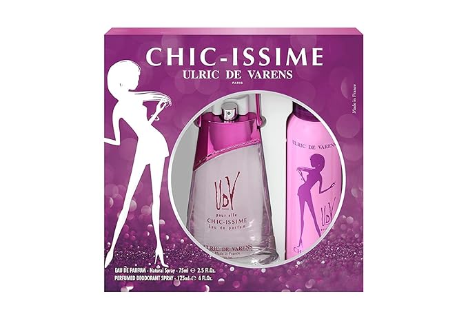 Udv Chic Issime By Ulric De Varens For Women. Set-eau De Parfum 2.5 OZ &amp Deodorant Spray 4 OZ
