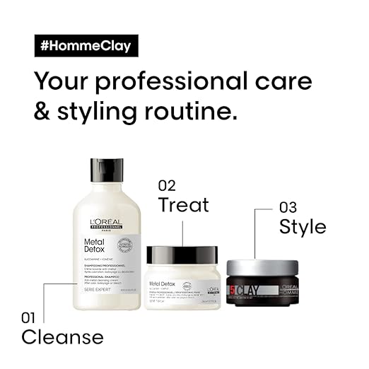 L'Or?al Professionnel Paris Men?™s Styling Clay - For All Hair Types Provides Strong Hold and Matte Finish