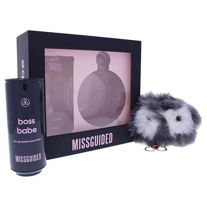 Missguided Boss Babe for Women - 2 Pc Gift Set 2.7oz EDP Spray Pom Pom Keyring