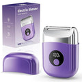 Cordless Electric Razors for Women Travel Electric Shaver with LED Display Rechargeable Body Trimmer Shaver for Private Area Face Underarms BikiniLipsarms Legs (Purple)