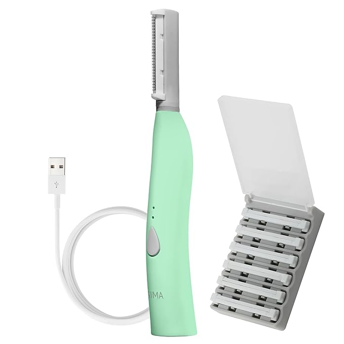 SPA SCIENCES - SIMA Patented Dermaplane Razor for Women Face ? Painless 2-in-1 Facial Exfoliation &amp Peach Fuzz Hair Removal ? Anti-Aging ? 3 Speeds ? Rechargeable ? 7 Weeks Treatment