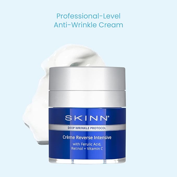 SKINN Cr?me Reverse with Ferulic Acid Retinol and Vitamin C-Cr?me Reverse Intensive-Anti-Aging Cream with Hyaluronic Acid to Plump Skin Vitamin C Help to Improving Tone Firmness of Skin