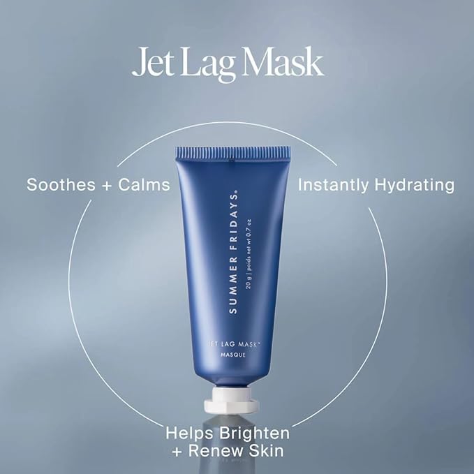 Summer Fridays Jet Lag™ Essentials - Mini Hydrating Skin Care Set With Jet Lag™ Mask Eye Patches Deep Hydration Face Serum &amp Hydration Mist - Travel Size Skincare Kit &amp Holiday Gift Set (4 C