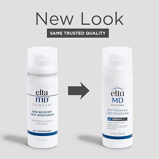 EltaMD Skin Recovery Light Face Moisturizer for Dry Skin Oil Free Moisturizer for Face and Acne Prone Skin Care 1.7 oz Pump