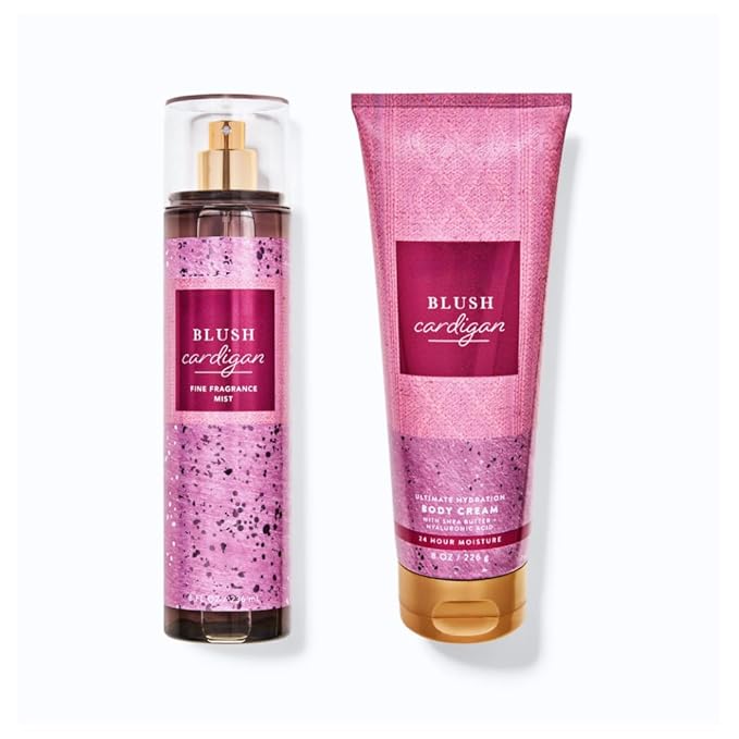 Blush Cardigan Fragrance Gift Set Fine Fragrance Body Mist Spray &amp Ultimate Hydration Body Cream 8 oz. each (Packaging Design Styles May Vary)
