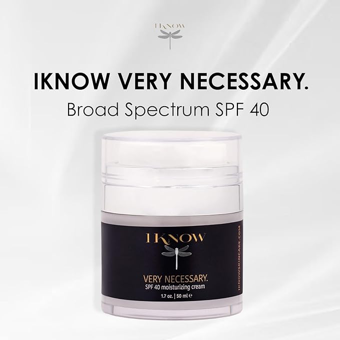 IKNOW VERY NECESSARY Broad Spectrum SPF 40 Skincare Sun Protection Cream for UV Protection Broad Spectrum SPF 40 Moisturizer Lotion for Pro-Aging Spf 40 Facial Moisturizer and Sunblock