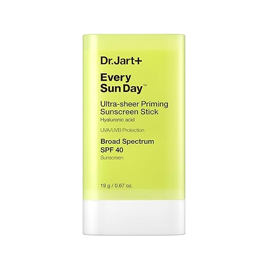 Dr.Jart+ Every Sun Day Invisible Korean Priming Sunscreen Stick SPF 40 with Hyaluronic Acid | Glides Over Makeup | Korean Skincare | Travel Size 0.67 Ounce