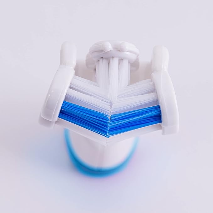 Triple Bristle Replacement Brush Head Refills | Innovative 3 Head Design | Compatible with Triple Bristle Brand Sonic Toothbrush | Color Changing Indicator Bristles | 2 Pack (Blue &amp Pink)