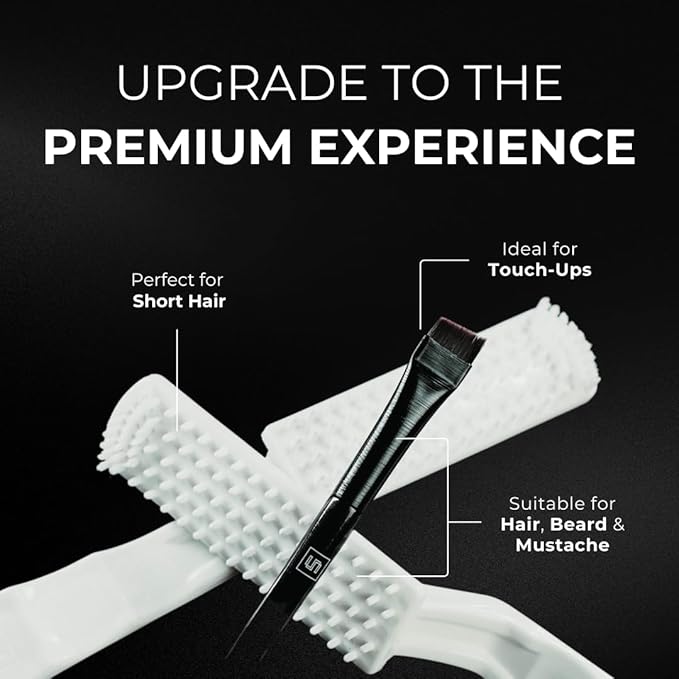 Simpler Hair Color Ginger Mustache and Beard Upgraded Brush Kit with 3 Brushes Included for Precision Application - Gentle Natural Looking Ammonia Free Beard and Hair Dye for Men
