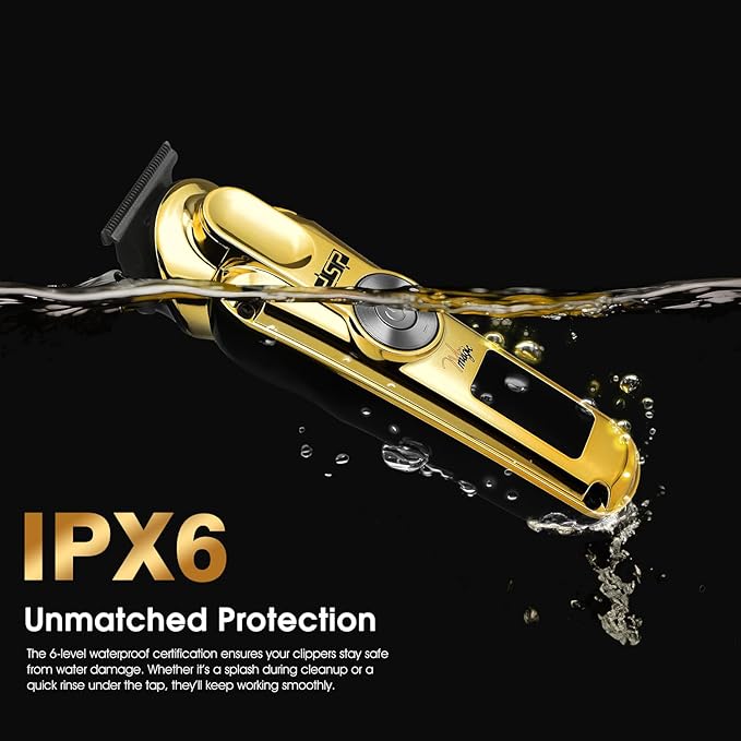 DSP Men's Grooming Kit Beard Trimmer for Men Nose Trimmer Body Trimmer Foil Shaver T-Blade Mustache Cordless Hair Trimmer IPX6 Waterproof2 Speeds Adjustable Gift for Men (Gold)