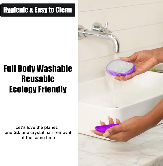 Crystal Hair EraserUpgraded Painless Crystal Hair RemoverEffective Nano Glass Hair Removal Device and Skin ExfoliationBody Epilator for Women and Men(Violet)