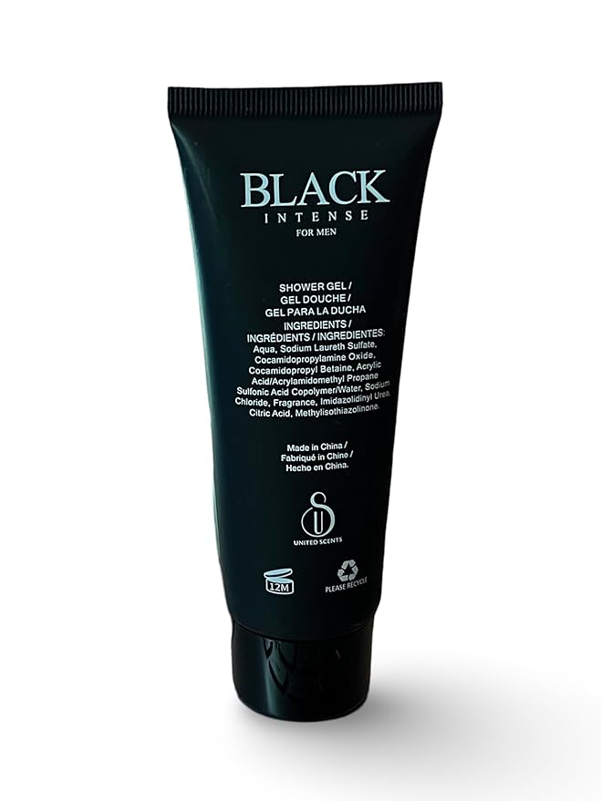 Black Intense For Men Gift Set Shower Gel 2.8 Fl Oz Eau de Toilette 1.7 Fl Oz After Shave 2.8 Fl Oz - Notes: Sage Absinthe Lemon