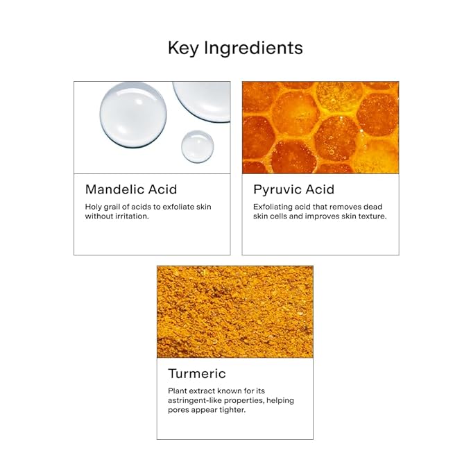 CLEARSTEM - CLEARITY The Blackhead Dissolver Mandelic Acid Serum - Vitamin C Turmeric Collagen Boost - All Skin Types - Facial Skin Care Products - Gluten Free Cruelty Free - 1 fl oz / 29ml