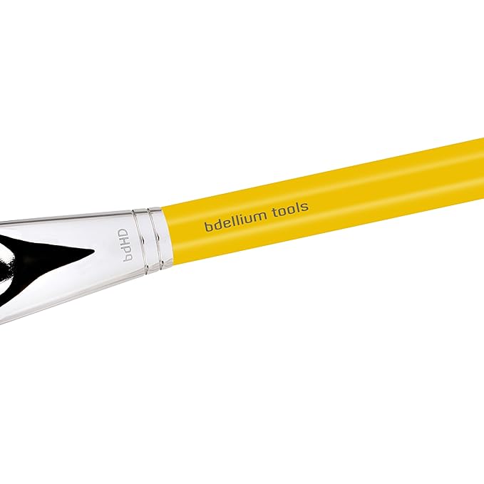 Bdellium Tools Professional Makeup Brush - Studio Series 968 BDHD Phase II Small Foundation/Contour - With Soft Synthetic Fibers For Versatile Application &amp Blending (Yellow 1pc)