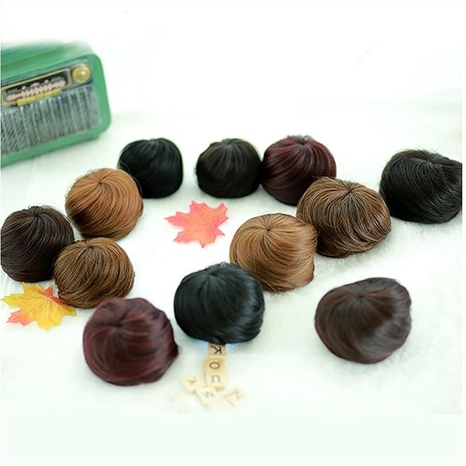 FRANCES Fake Hair Bun Synthetic Hair Bun Donut Bun with Elastic Band Ponytail Extensions Hair Clip Wig Ponytail Headwear for Women Hair Accessories (Color : 105)