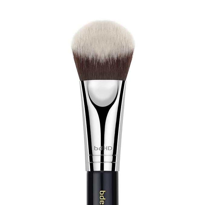 Bdellium Tools Professional Makeup Brush - Maestro Series 968 BDHD Phase II Small Foundation/Contour - With Soft Synthetic Fibers For Versatile Application &amp Blending (Black 1pc)