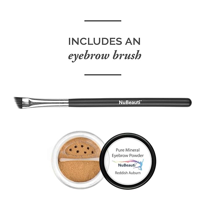 Natural Eyebrow Powder Eyebrow Kit ? Mica Brow Powder Eyebrow Makeup Kit with Professional Angled Eyebrow Brush ? 10 Natural Shades ? No Parabens or Chemicals ? Eyebrow Shaper Kit by NuBeauti