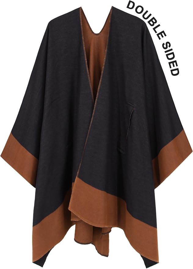 Moss Rose Women's Shawl Wrap Poncho Ruana Cape Open Front Cardigan Shawls for Fall Winter