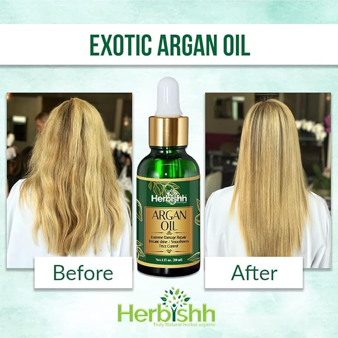 Herbishh Dark Coffee Hair Color Shampoo - 3-In-1 Magic Dye for Gray Hair 500 Ml + Essential Flower Hair Oil - Organic Formula for Dry Damaged Hair 60 ML