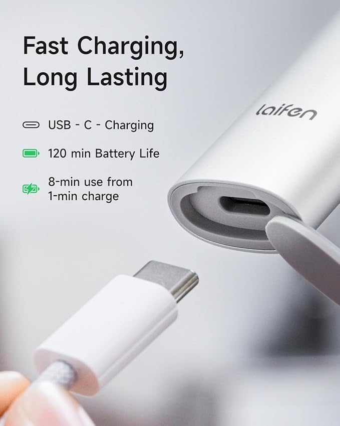 Laifen T1 Pro 1-Blade Electric Shaver High-Speed 12000 Cuts/Min Long Hair Trimmer with 3 Guards for Sparse Beard &amp Daily Styling Wet &amp Dry IPX7 Waterproof (Aluminum Alloy)