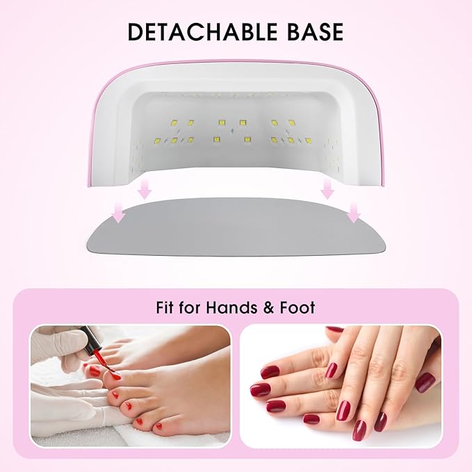 Rechargeable LED Nail Lamp 60W Portable Wireless Nail Dryer UV Gel Polish Light with LCD Display Auto Sensor and 4 Timer Settings Professional Curing Lamp with 42 LED Beads for Salon