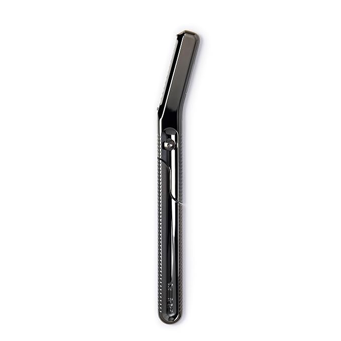 Leaf Shave | Leaf Dermaplaner All-Metal Reusable Dermaplane Razor and Exfoliating Tool for Women Includes Precision Clip and Two Refills - Mercury