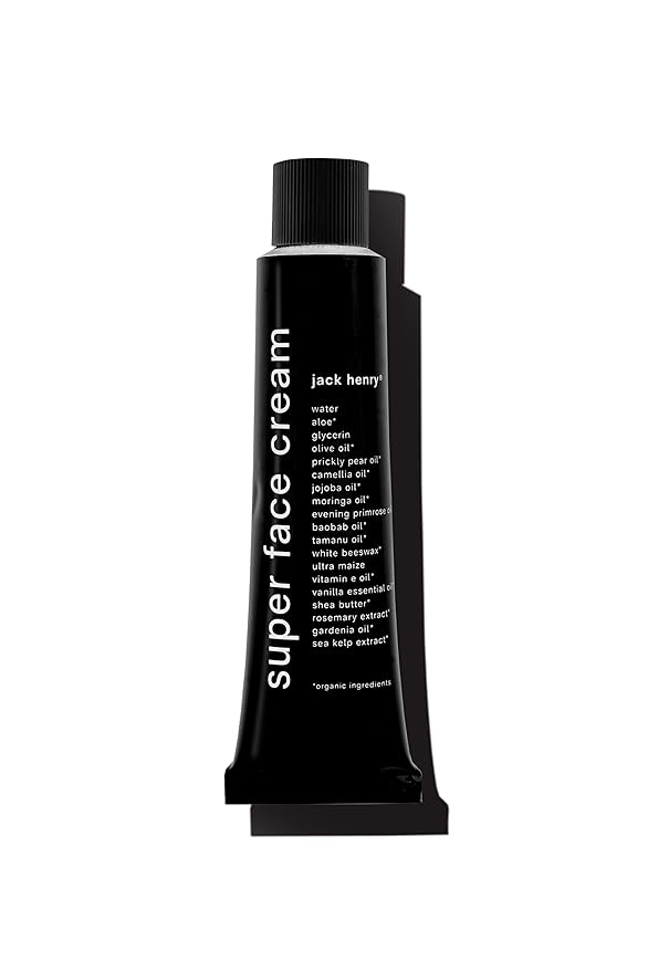 Jack Henry Super Face Cream - Lightly Scented Lightweight Hydrating Facial Moisturizer for Men &amp Women - Suitable for All Skin Types - Organic &amp Plant-Based (2 oz)
