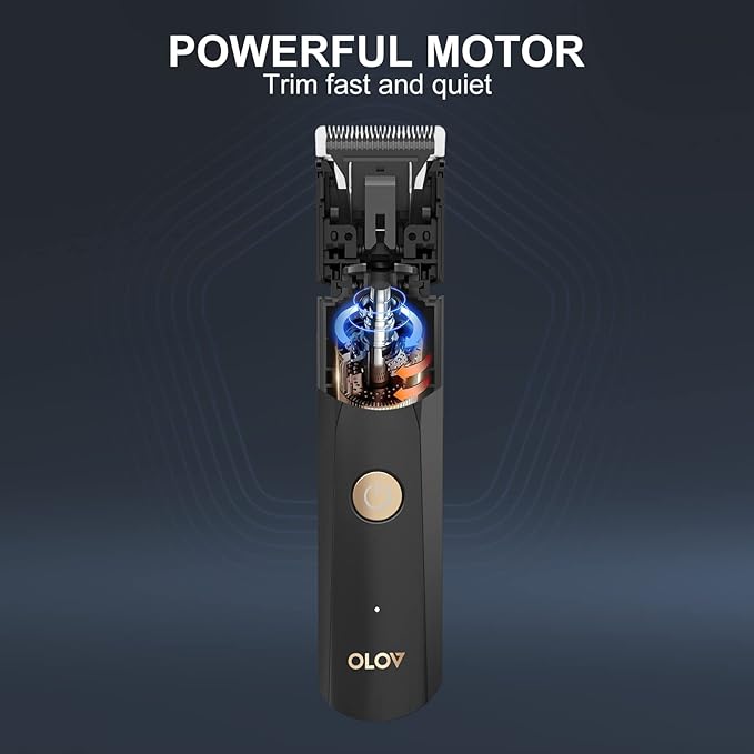 OLOV Electric Body Hair Trimmer for Men - Wet/Dry Body Shaver Groomer with 2 Repalcement Ceramic Blade USB Recharge Dock &amp Nosetrimmer Head Waterproof Male Hygiene Razor
