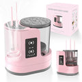 3 IN 1 Electric Makeup Brush Cleaner Machine With Makeup Brush Dryer-Holder-Portable Automatic USB Cosmetic Brushes Cleaner Tool for All Size Beauty Makeup Brush SetEyeshadow Blush Brush (Rose Pink)