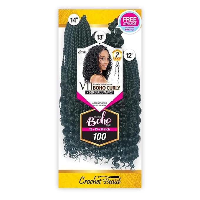Royal Zury Crochet Briad V-shape Finish Style V11 Boho Curly (12+13+14) (Honey Blonde)