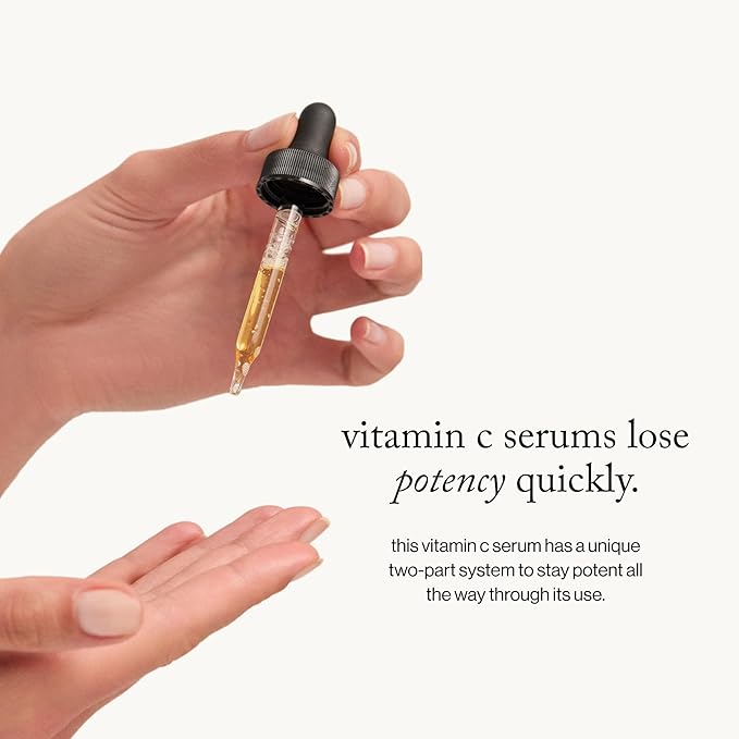 goop Beauty 20% Vitamin C + Hyaluronic Acid Serum | Improves Tone Texture &amp Hydration | L-ascorbic Acid and Hyaluronic Acid | Paraben and Silicone Free | 1 fl oz