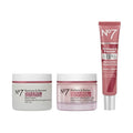 No7 Restore &amp Renew Face &amp Neck Multi Action Skincare System - SPF 30 Day Cream with Vitamin C &amp Collagen Peptides + anti-Aging Facial Serum + Hyaluronic Acid Hydrating Night Cream (3 Piec