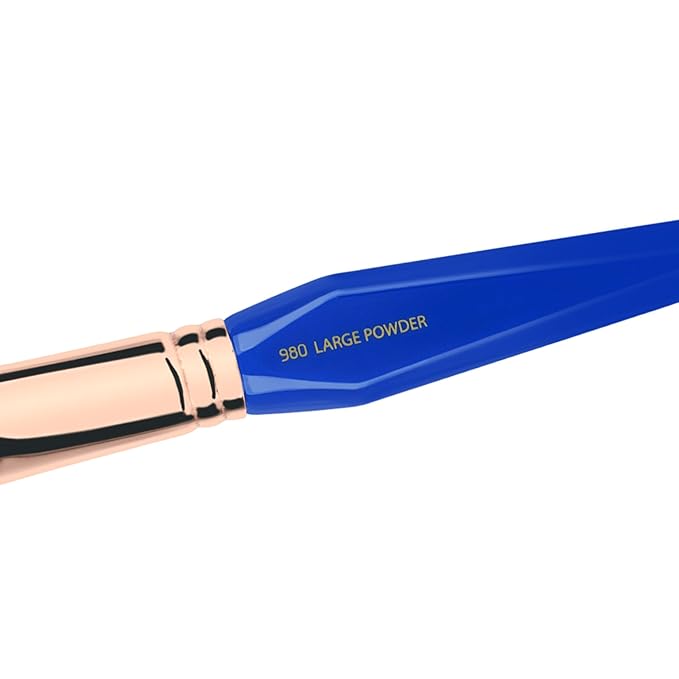 Bdellium Tools Professional Makeup Brush - Golden Triangle 980 Large Powder - With All Vegan and Soft Synthetic Fibers For Airbrushed Finish (Blue 1pc)