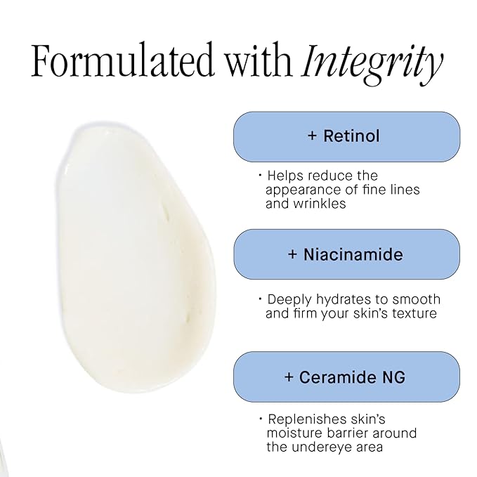 Brandefy Retinol + Niacinamide Anti-Aging Eye Serum - Under Eye Cream for Dark Circles and Wrinkles - Peptide Caffeine Vitamin C E Eye Cream - Made in The USA (O.5 Oz)