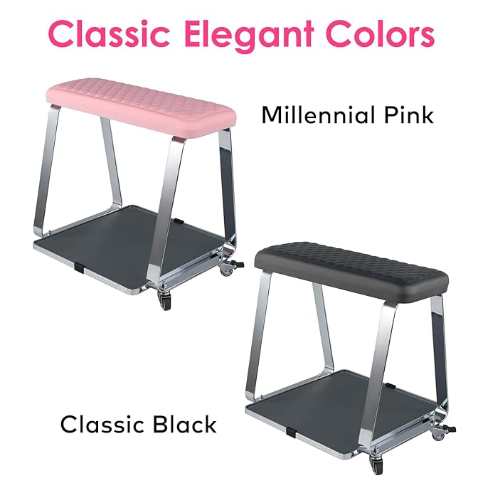 Pedicure Foot Rest for Nail Tech Nail Salon BORNBYME Update PU Leather Foot Nail Stand Rest for Pedicure Pink