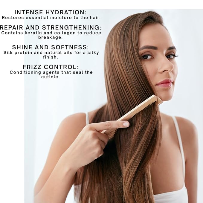 Gold hair mask treatment deep conditioner for dry damaged hair enriched with products natural keratincollagenargan oil macadamia &amp rice protein repairing hair mask of 16Oz.