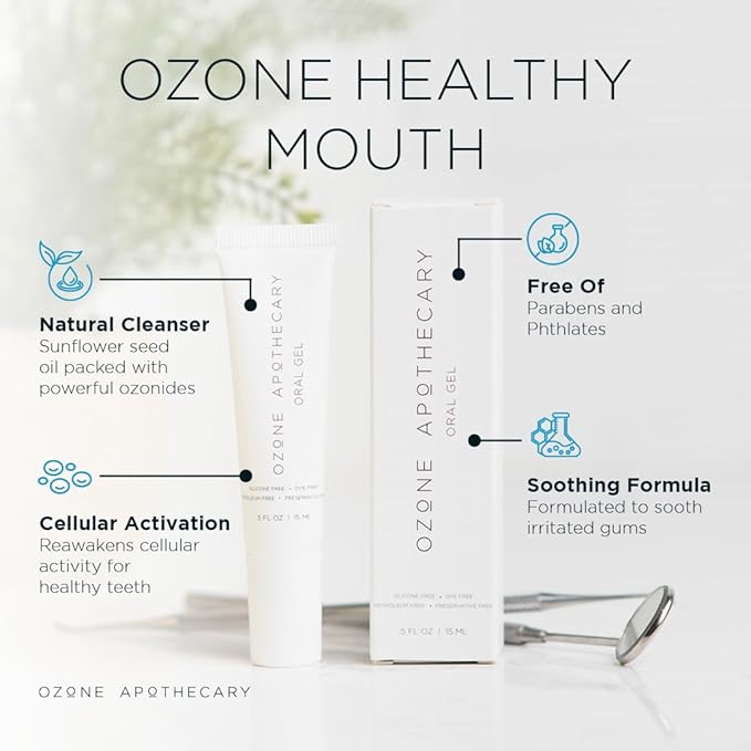 Oral Gel Ozone Oil Infused Gel Dental Care Antibiotic-Free Multipurpose for Promoting Healthy Mouth