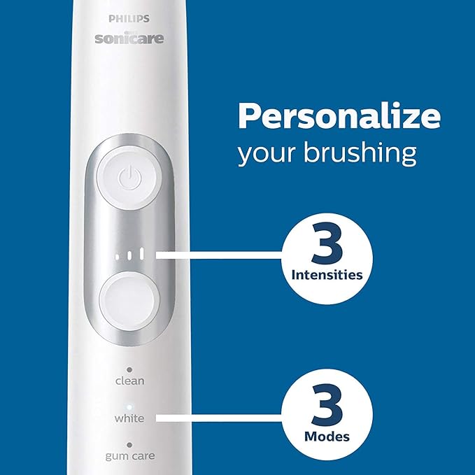 PHILIPS Sonicare Protective Clean 6500 Rechargeable Electric Toothbrush with Charging Travel Case and Extra Brush Head Deep Purple 2 Count