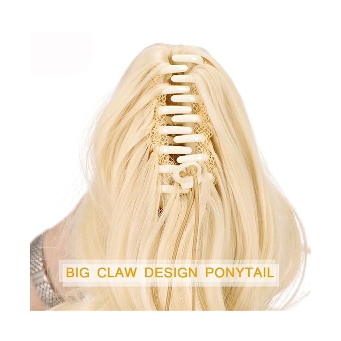 SONGCHAO Fake Hair Bun 1 Pack Synthetic Wavy Ponytail Extension Wig Claw Clip Heat Resistant Fiber Wavy Ponytail Ladies Hair Extension Bun Hair Accessories (Color : 001)