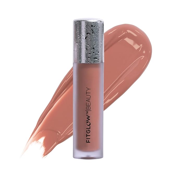 FITGLOW Beauty Lip Colour Serum | Hydrating Lip Gloss | Plumping Anti-Aging Lip Treatment | Natural Shine with Pomegranate Sterols &amp Collagen | Buildable Color for Dry Chapped Lips | Buff - 10g