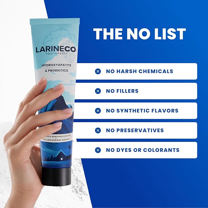 Larineco Nano Hydroxyapatite Toothpaste ? Sulfate Free Remineralizing Toothpaste ? Enamel Care Gentle Whitening Sensitive Teeth ? 4oz
